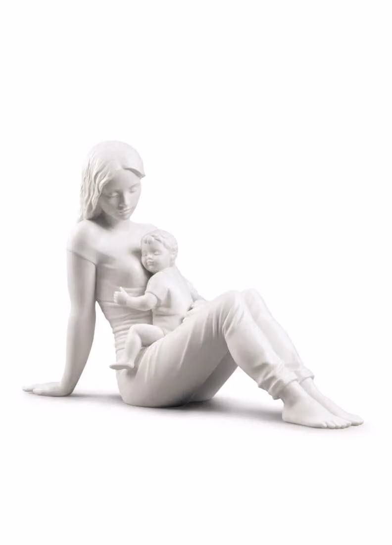 Lladró A Mothers Love Porcelain Figurine in Matte White