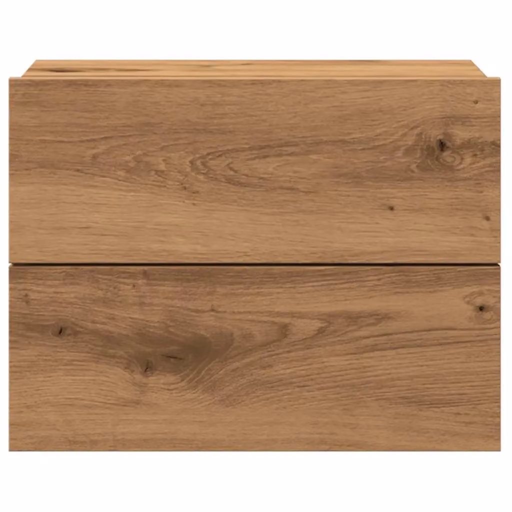 Berkfield Home Artisan Oak Wall-mounted Bedside Cabinets, 2 Pack, Brown, W: 40 cm, D: 32 cm, H: 30 cm – 3