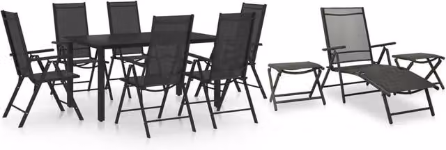 Berkfield Home 10 Piece Modern Garden Dining Set in Black and Anthracite