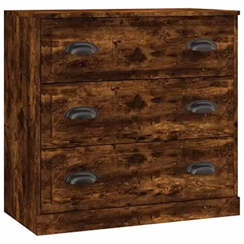 vidaXL Modern Sideboard in Smoked Oak, Brown, W/D/H: 70 x 35.5 x 67.5 cm – 1