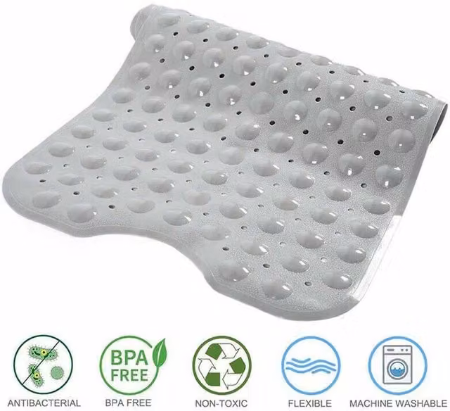 KORVIXA Extra Large Non-slip Bath Mat in Grey