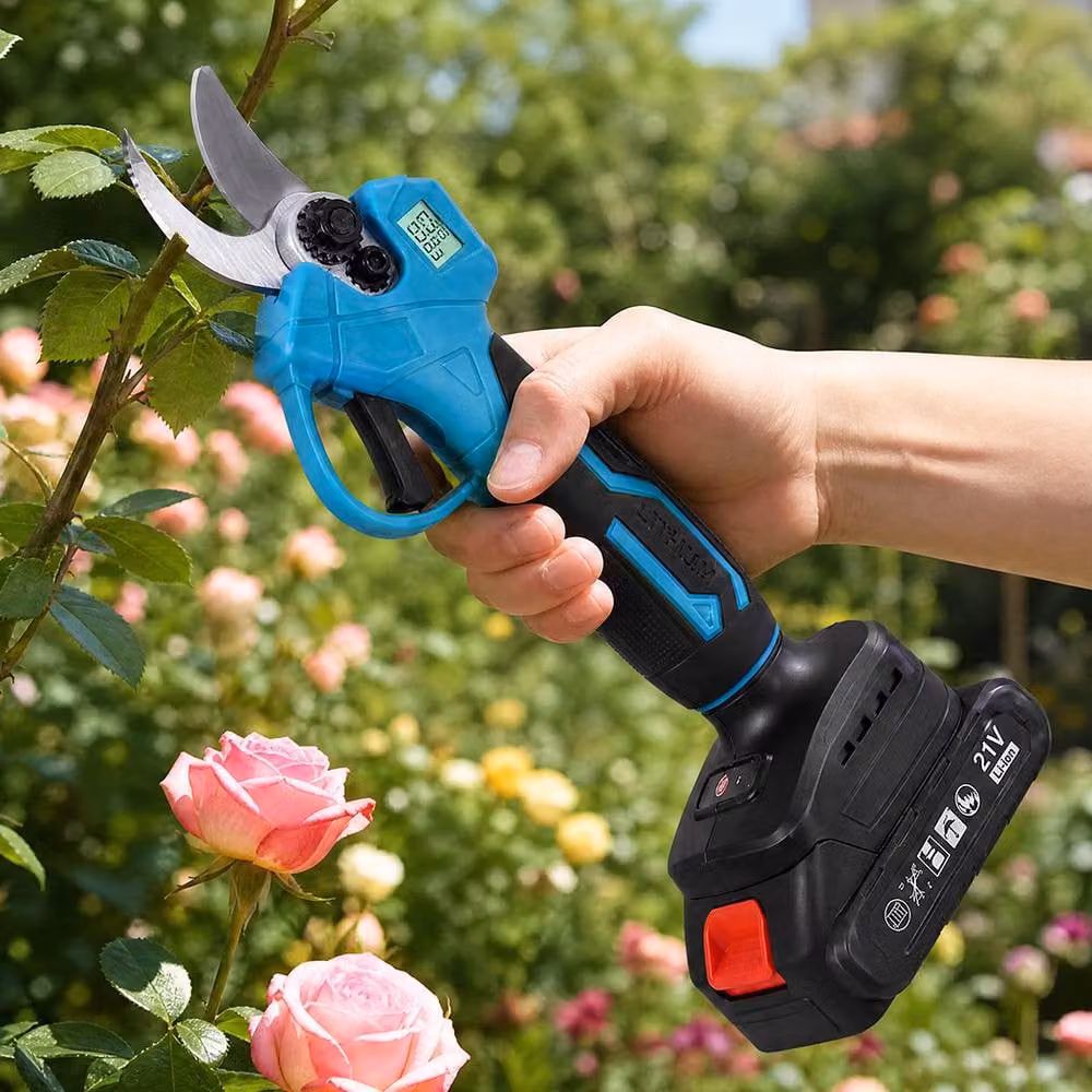 Traderight Blue Brushless Electric Cordless Pruning Shears with Rechargeable Battery and Spare Battery – 2