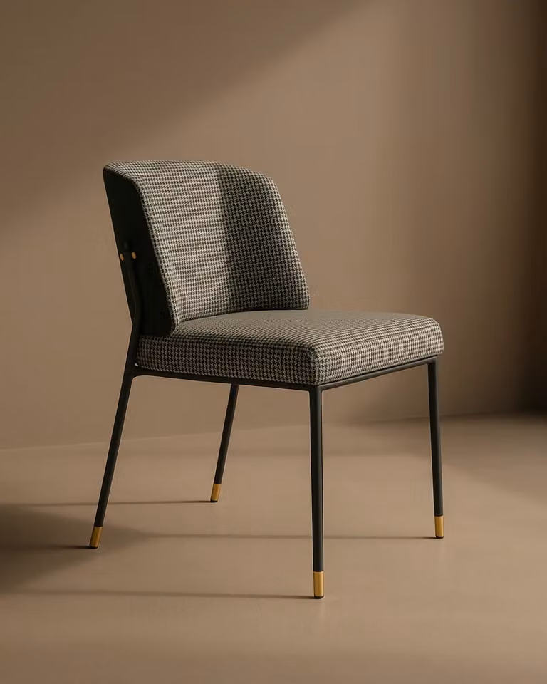 Tommy Franks Modern Geometric Fabric Dining Chairs in Black, White and Green, Set of 2