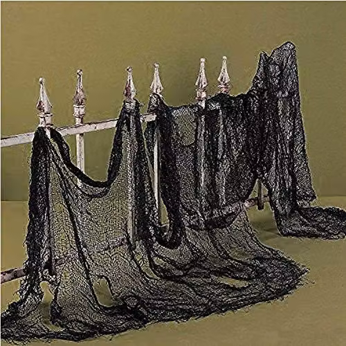 Shatchi Black Halloween Creepy Cloth Party Decoration for Tables, Doors, Windows and Walls – 3
