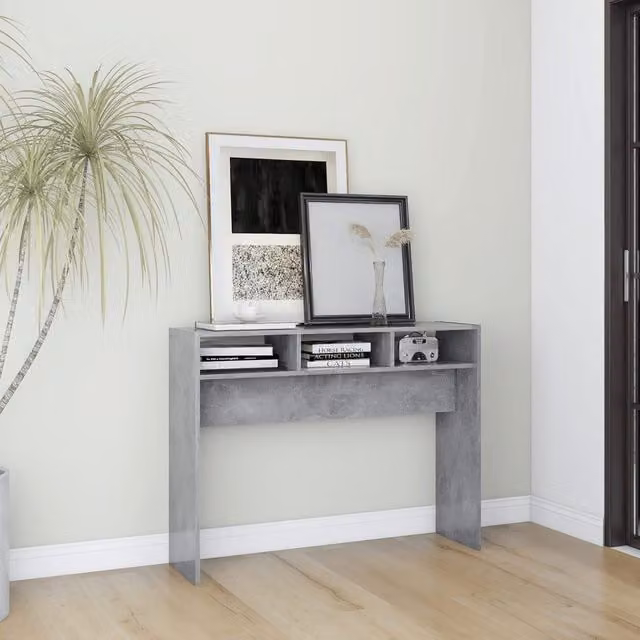 Berkfield Home Modern Concrete Grey Console Table in Engineered Wood, W/D/H: 105 x 30 x 80 cm – 1