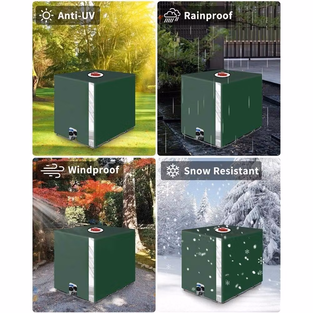 SPETLEK Waterproof UV Protective Green Polyester Water Tank Cover for 1000L Containers – 3