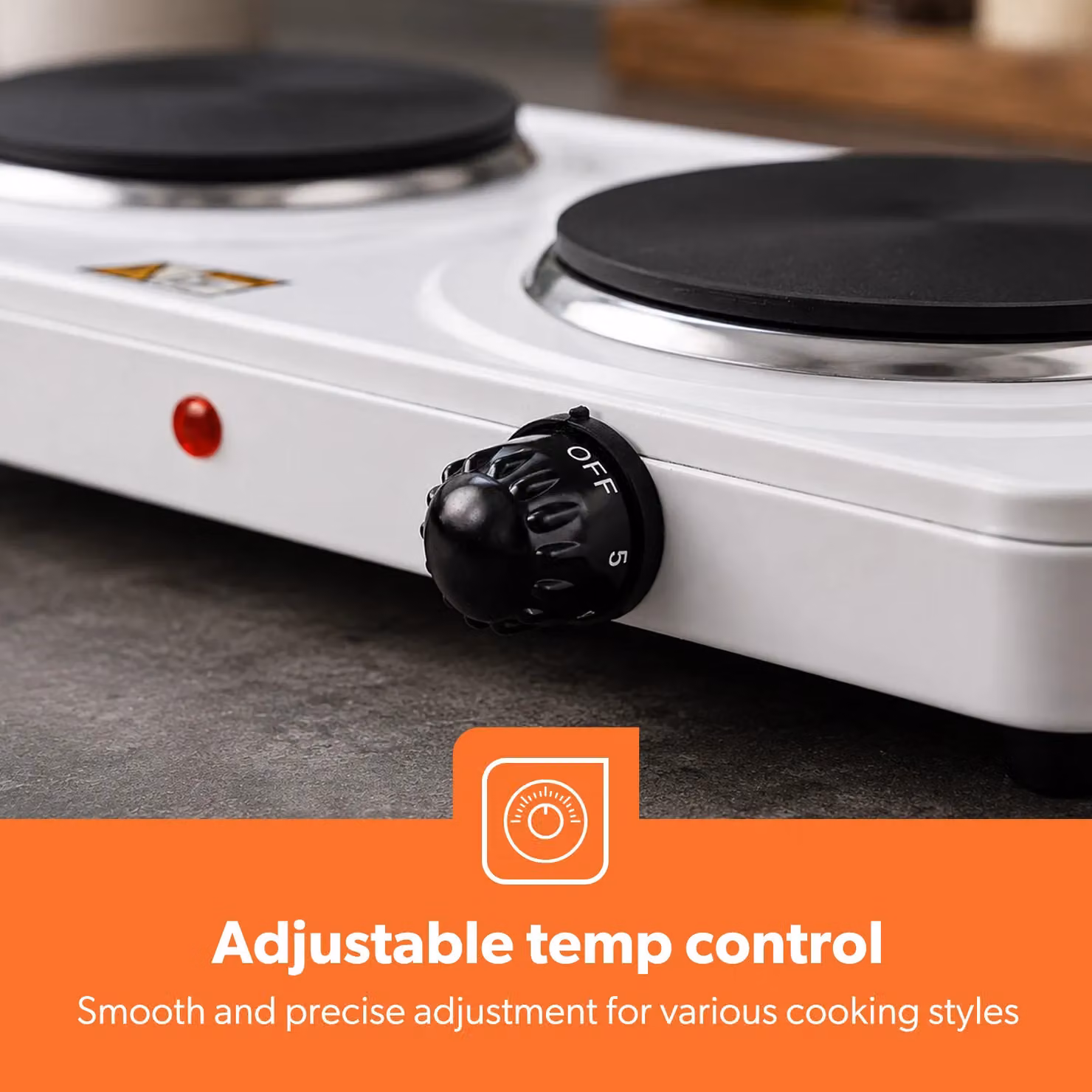 Geepas Double Portable Electric Hot Plate Cooker, 2000W, White – 4