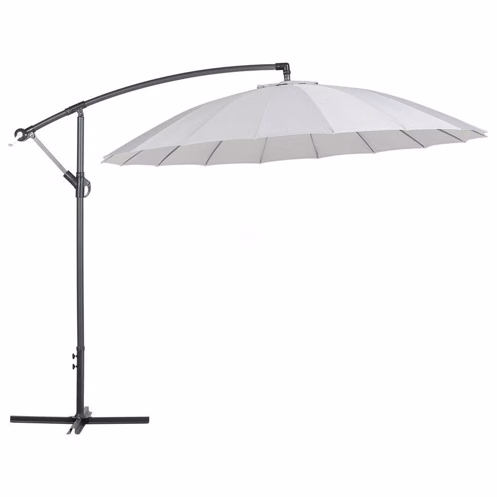 Wyld and Coco Cantilever Garden Parasol in Light Grey with Aluminium and Polyester Canopy, W/D/H: 268 x 235 x 268 cm – 2