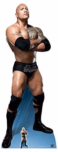 STAR CUTOUTS Dwayne Johnson The Rock Arms Folded Cardboard Cut Out, Multi-Colour, H 195 x W 74 x D 195 cm