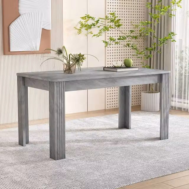 ModernLuxe Rectangular MDF Dining Table in Grey