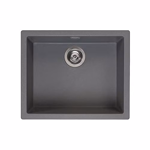 Reginox Amsterdam 50 GS Single Bowl Integrated Regi-Granite Kitchen Sink in Grey Silvery