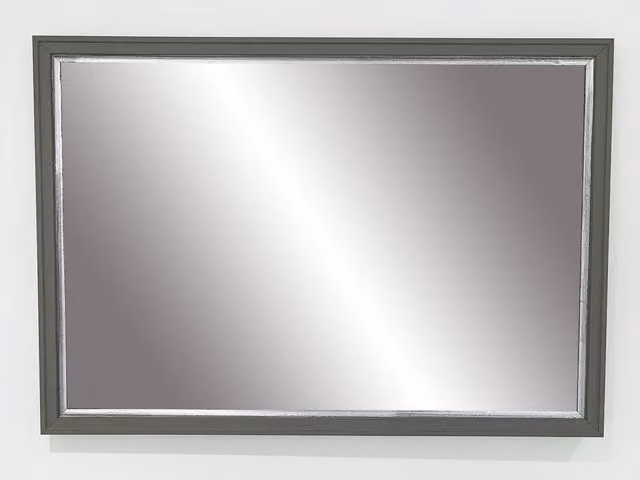 Benjamin Tate Design LTD Modern Rectangular Wall Mirror in Pale Grey with Silver Interior, 81 x 81 cm