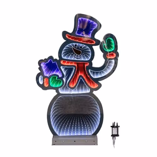 Samuel Alexander LED Infinity Standing Snowman Christmas Decoration, Blue and Multicolour, Height: 56 cm – 2