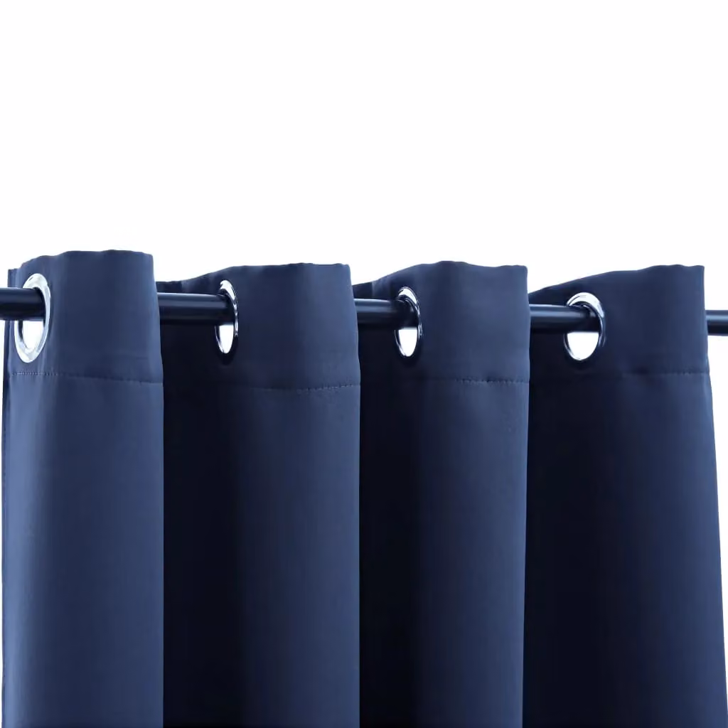 Berkfield Home Blue Blackout Fabric Curtain Panel with Eyelets, W: 290 cm, H: 245 cm – 3
