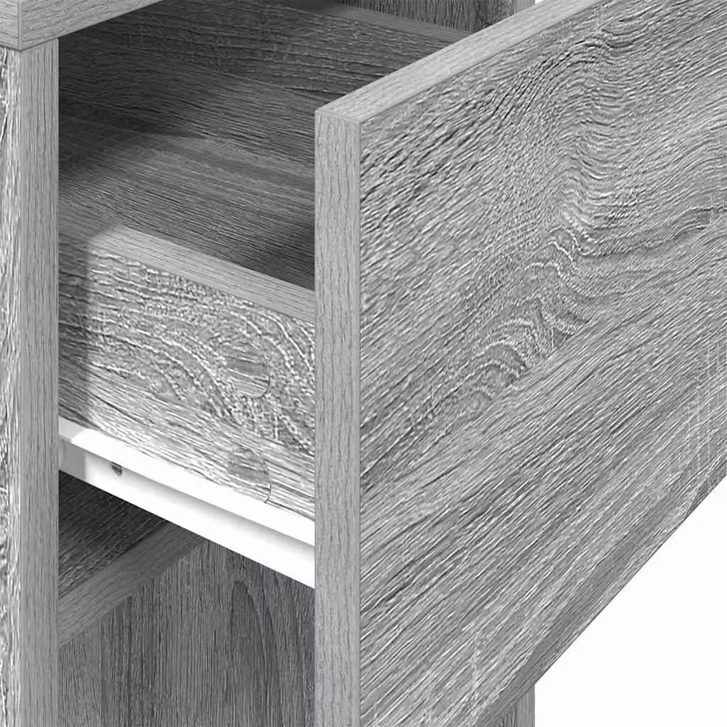Berkfield Home Computer Tower Stand with Drawer in Grey Sonoma, W/D/H: 30 x 44 x 74 cm – 3