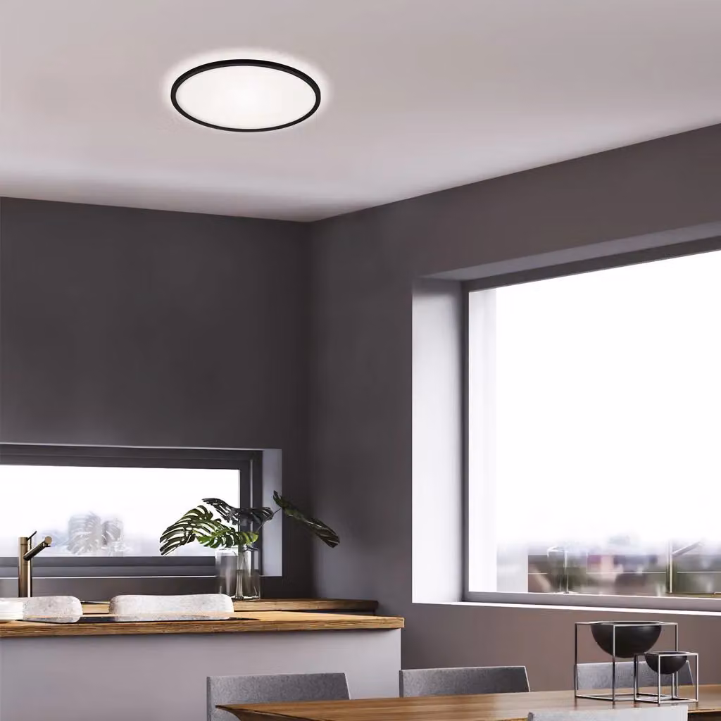 Briloner Leuchten 7155-415 LED Ceiling Light with Backlight Effect, 18W, 2400 Lumen, 4000K Cool White, Round, Diameter: 29.3 cm, Black/White – 3