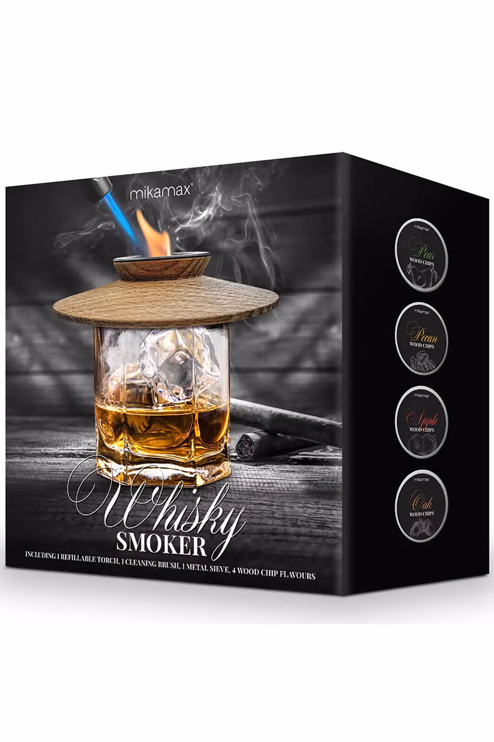 Menkind Whisky Essentials Whisky Smoker Kit with Wood Infuser and Torch in Brown – 4