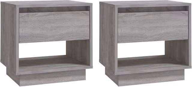 Berkfield Home Set of 2 Grey Sonoma Bedside Cabinets, W/D/H: 45 x 34 x 44 cm – 1
