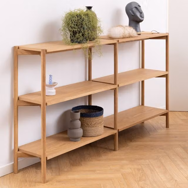 Furniture To Go Braidwood Oak Bookcase with 4 Shelves in Brown