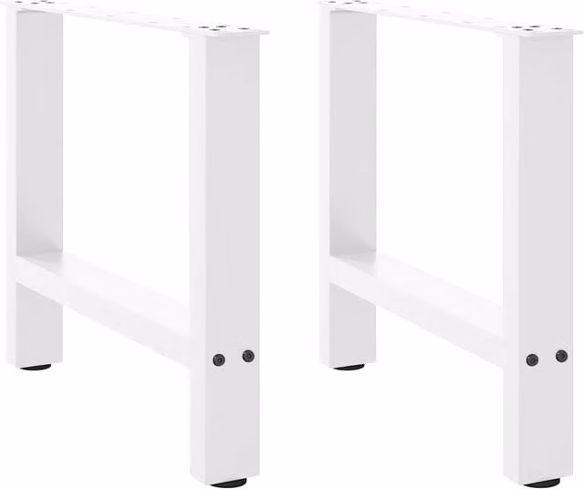 Berkfield Home Steel Coffee Table Legs, White, 2 Pieces, H: 60 cm, W: 42.5 cm, D: 42.5 cm
