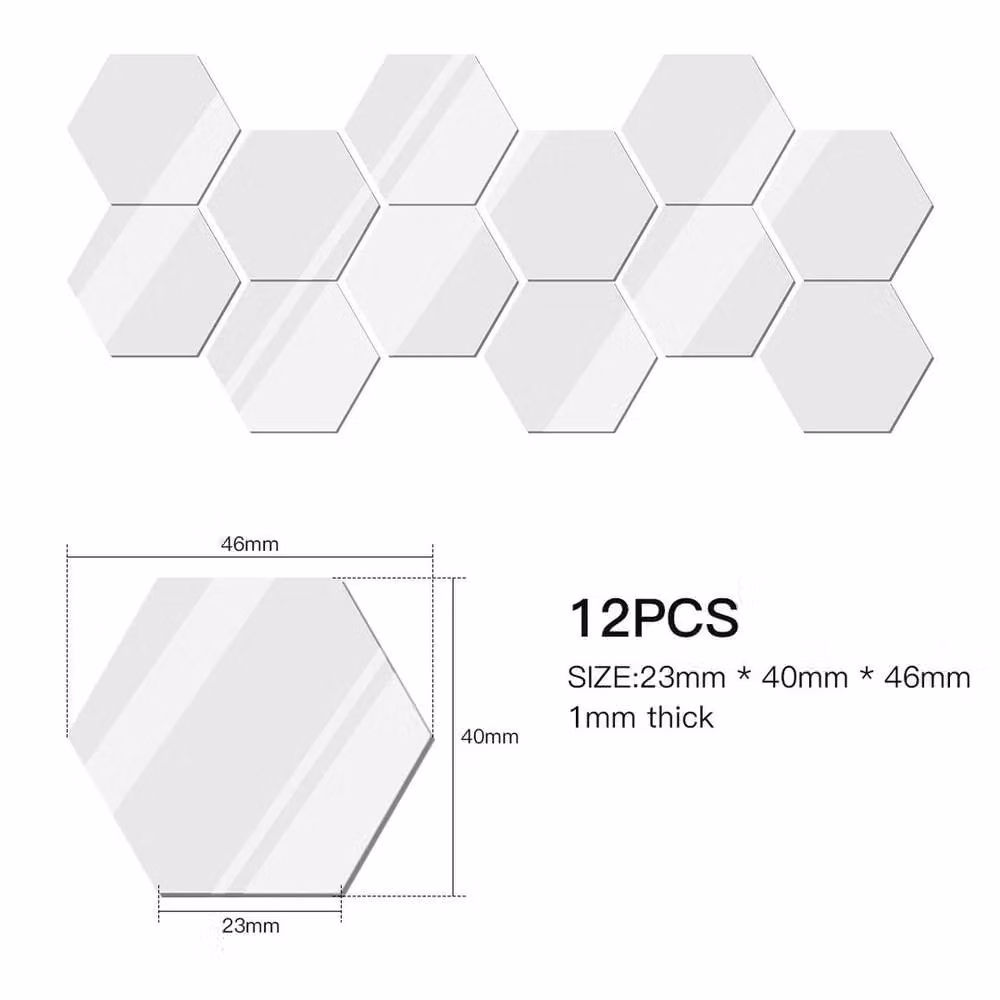 SPETLEK 12-Piece Square 3D Mirror Tile Wall Stickers in Silver