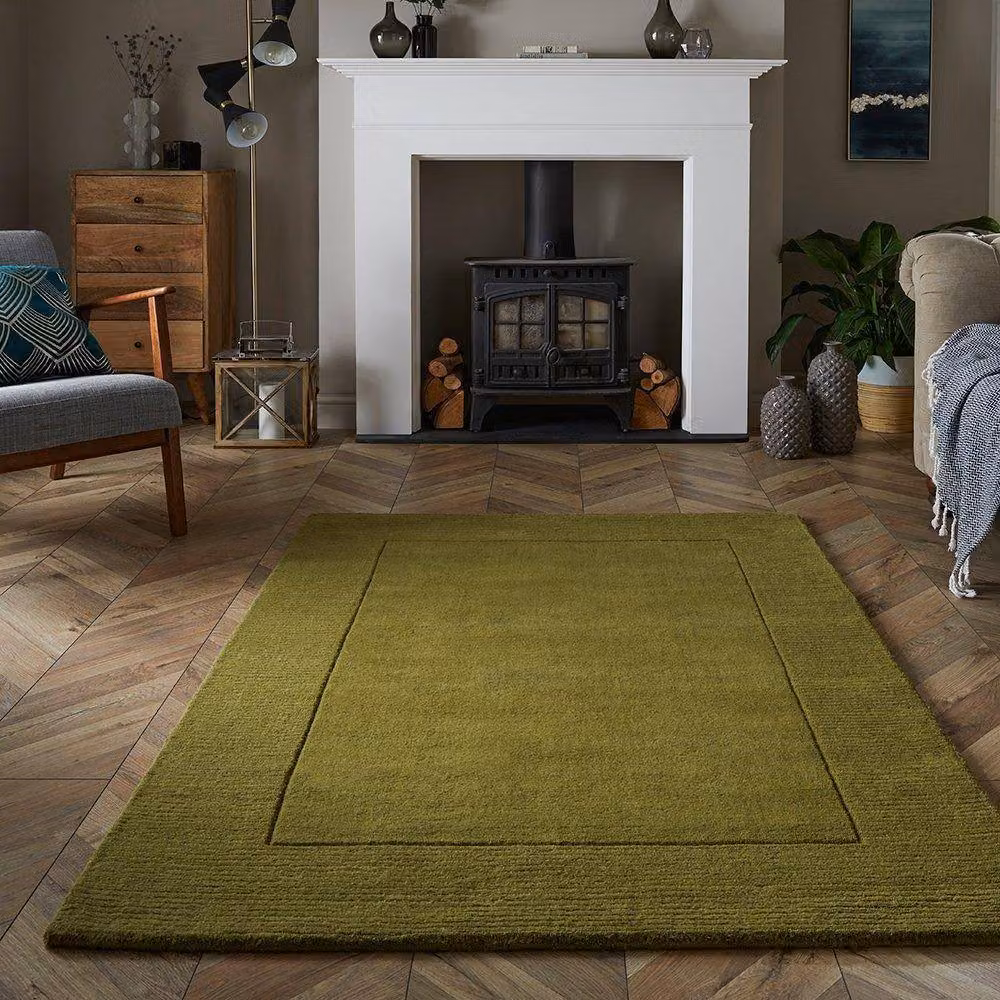 Esselle Esme Wool Rug in Green, W: 120 cm x L: 170 cm – 3