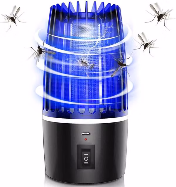 NESTLUNE USB Electric Bug Zapper LED Insect Catcher, Black, W: 100 cm, H: 100 cm