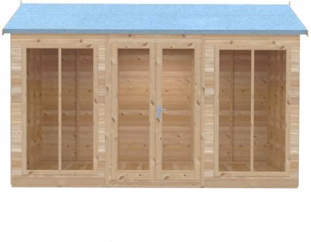 Shires Mayfield 12 x 6 Wood Summerhouse in Light Brown, W: 357 cm, D: 179 cm, H: 240.9 cm – 1