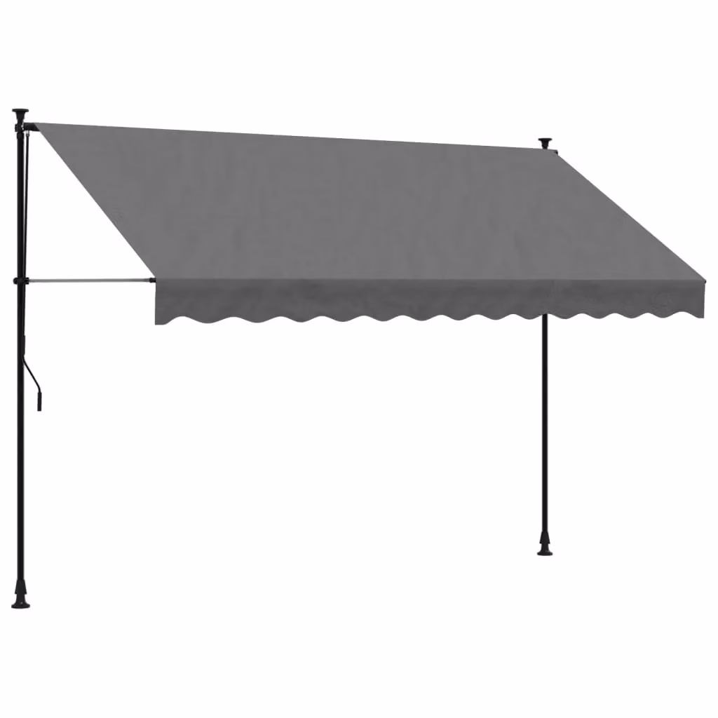 Berkfield Home Retractable Awning in Anthracite with Steel Frame, W: 300 cm, D: 150 cm – 2