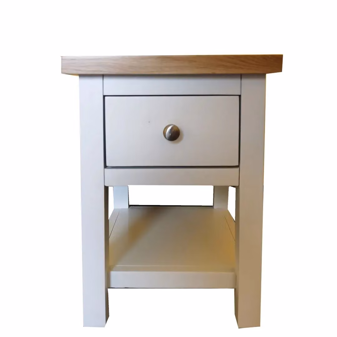 FURNITURE ONE White Bedside Table with Shelf and Drawer – 3