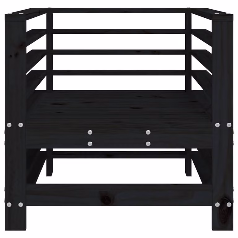Berkfield Home Beautiful Garden Chairs, Set of 2, Black Solid Pine Wood, W/D/H: 60.0 x 63.5 x 63.5 cm