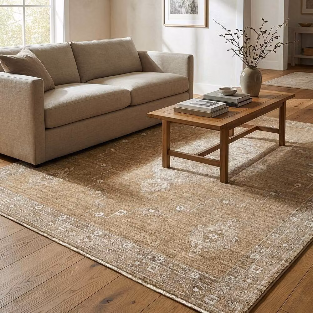 Livabliss Becki Owens Penny Vintage Boho Fringe Rug in Beige and Tan, W: 200 cm, D: 275 cm – 2