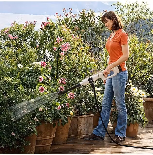 Living and Home 21V Cordless Handheld Pressure Washer Cleaner with 2 Batteries in White