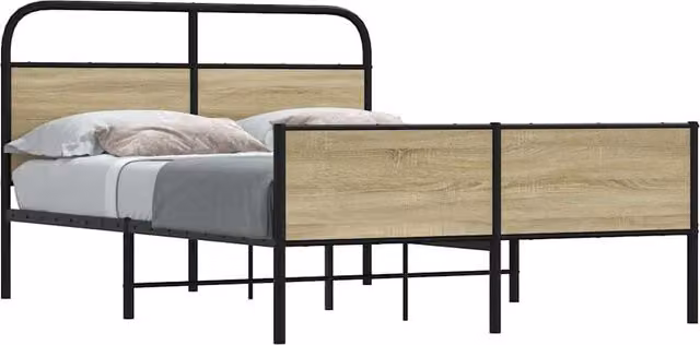 Berkfield Home Bed Frame in Sonoma Oak Brown, W/D/H: 120 x 190 cm – 1