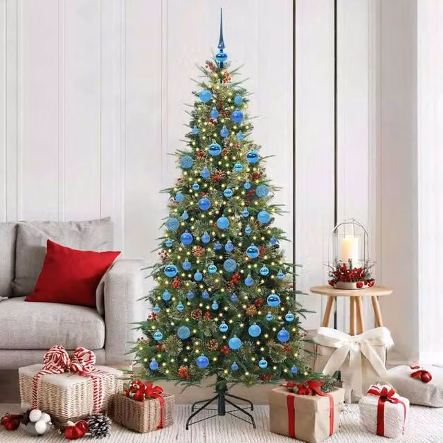 Berkfield Home Artificial Hinged Christmas Tree in Green, Height: 180 cm – 1