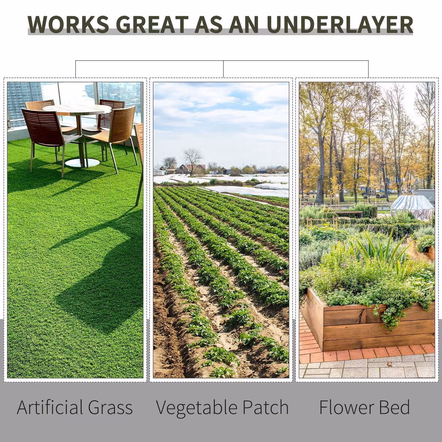 Outsunny Black Heavy-Duty Weed Control Fabric Landscape Mat, 2 x 50 m – 5