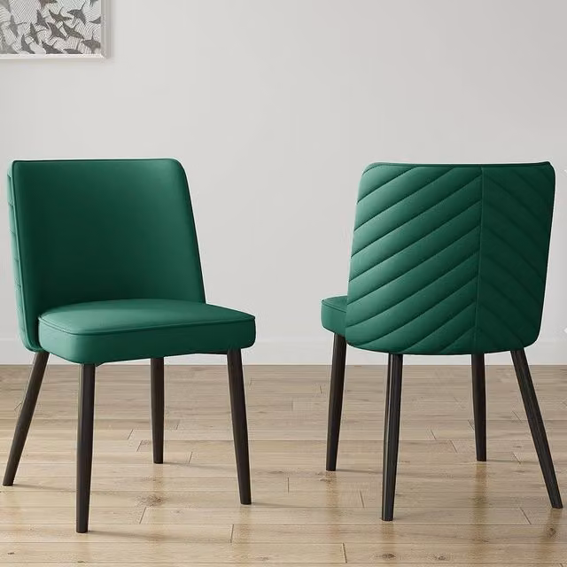 Furniture Maxi Set of 2 Misa Green Velvet Dining Chairs – 1