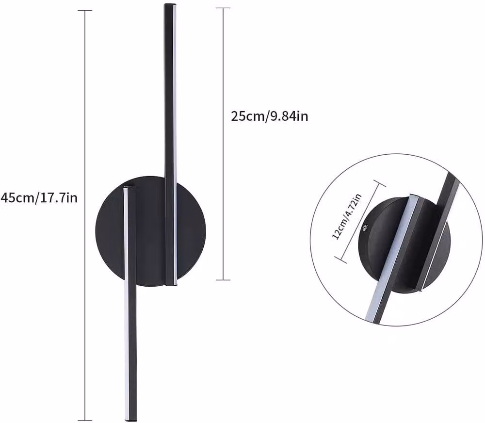 Pheashine Black Metal Rectangular LED Wall Light, 16W, 3000K, 1200 Lumens, Width: 55 cm – 3