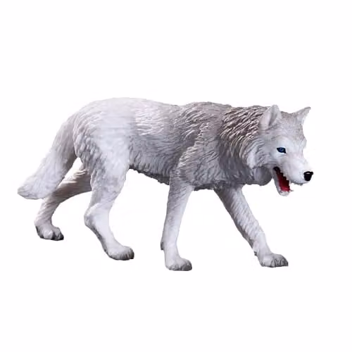 MOJO Arctic Wolf Collectable Wildlife Animal Toy Figure in Grey and White