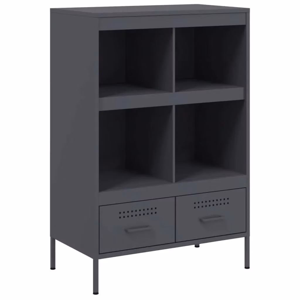 Berkfield Home Industrial Anthracite Metal Highboard, W/D/H: 68 x 39 x 101.5 cm – 2