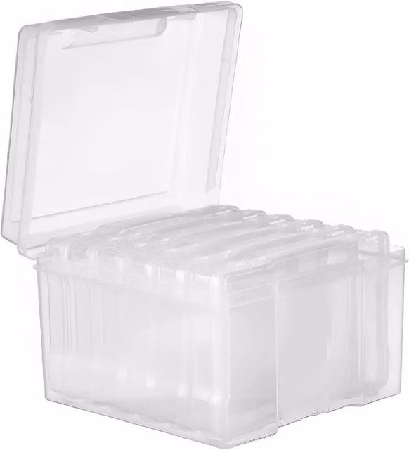 VOGREX Medium Transparent Plastic Photo and Crafts Storage Box