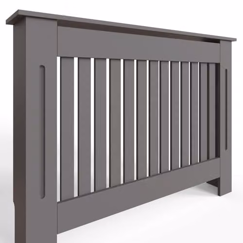 FWStyle Grey Vertical Slat Medium Radiator Cover Shelf Cabinet, H 82.3 x W 112 x D 19 cm – 3