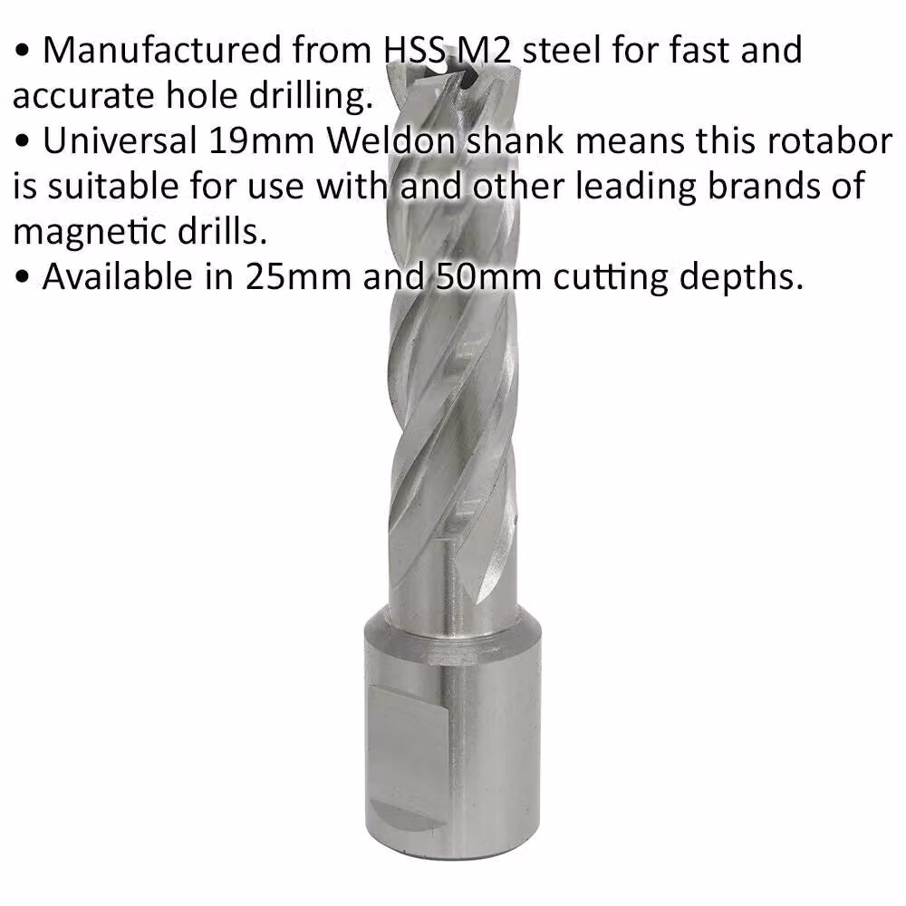 Loops M2 Steel Annular Metal Core Drill Bit 14mm Diameter, 50mm Depth, Silver – 2
