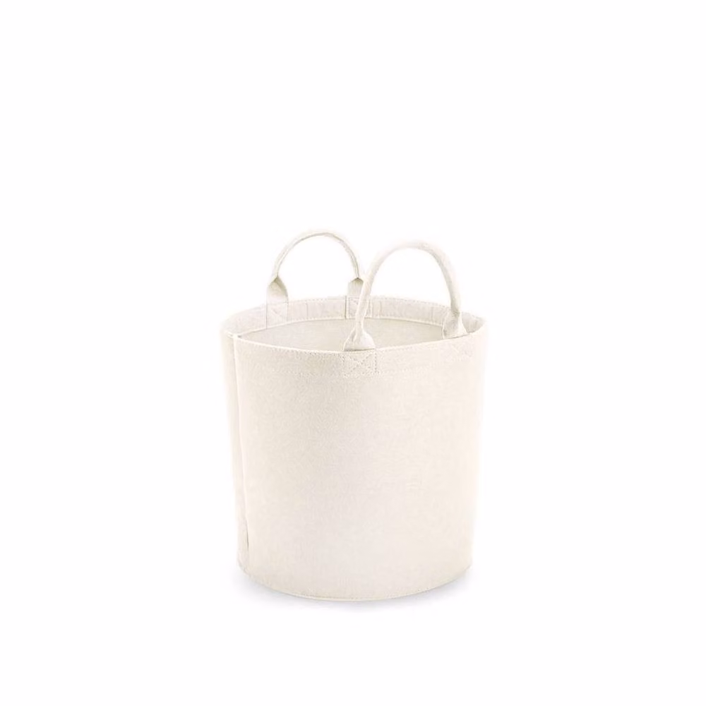 Bagbase White Fabric Felt Trug, W/D/H: 40 x 40 x 40 cm