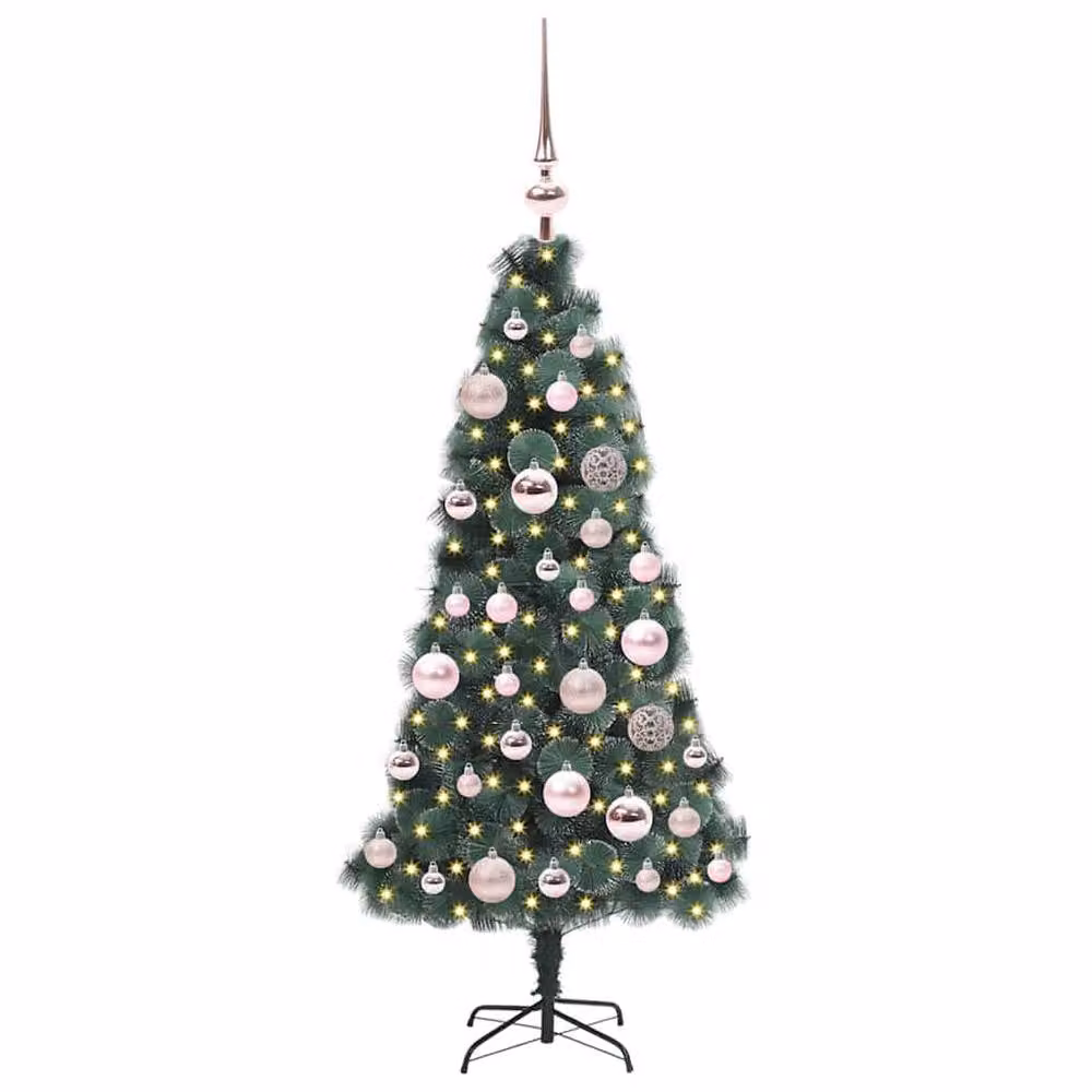 Berkfield Home Pre-lit Artificial Christmas Tree with Ball Set, Green, Height: 120 cm – 3