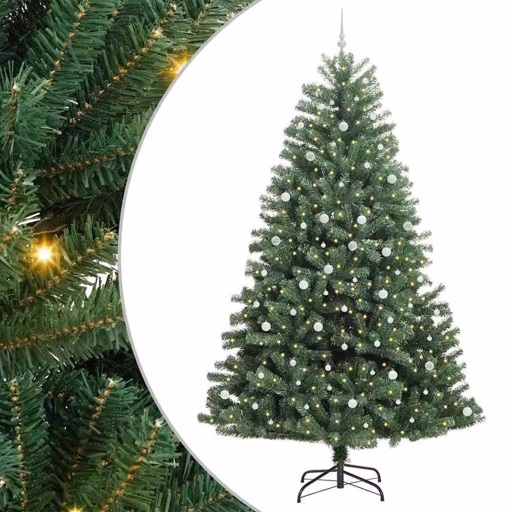 Berkfield Home Green Artificial Hinged Christmas Tree, Height: 300 cm – 2