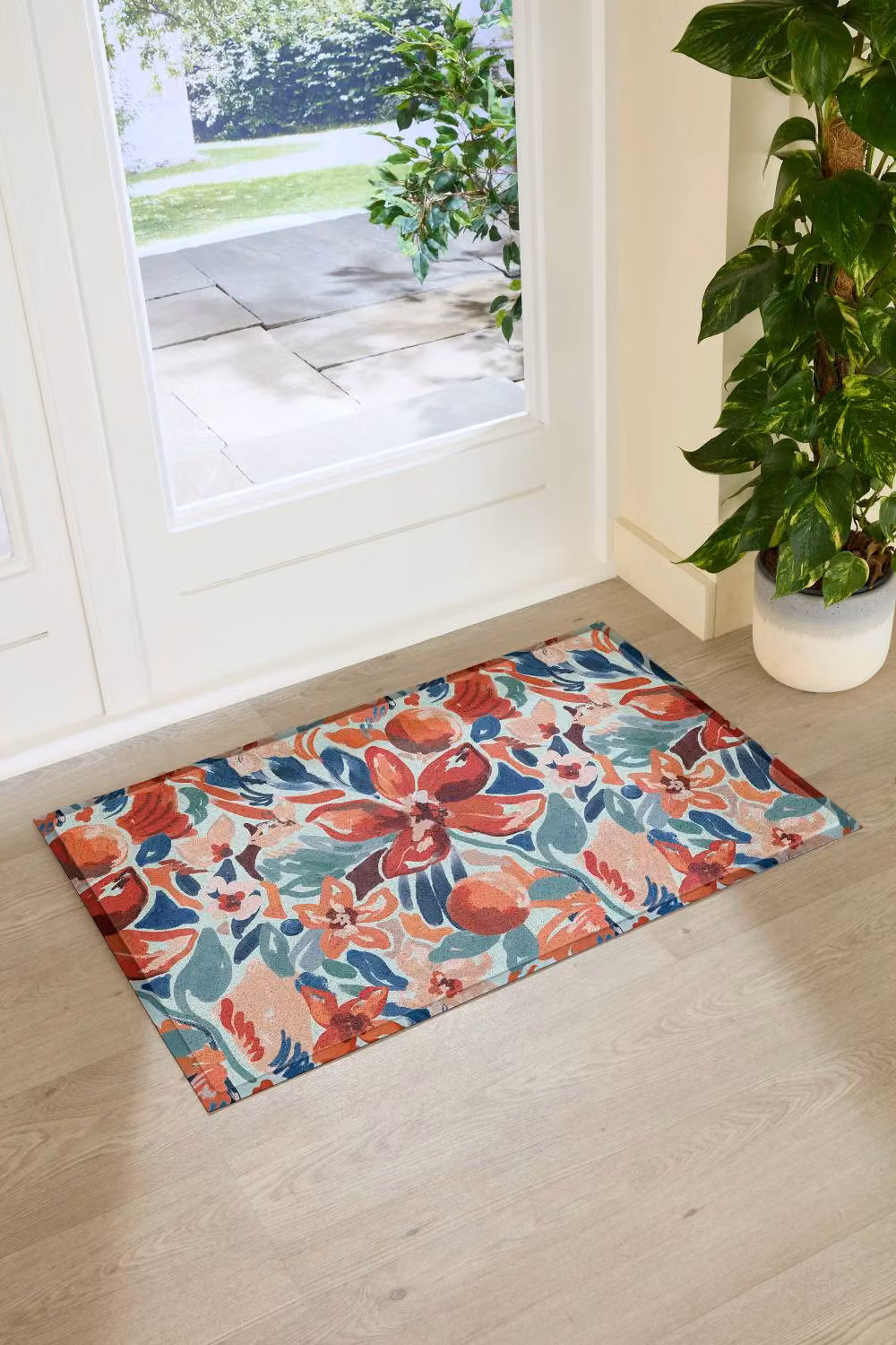 Artsy Mats Red Lilys Floral Doormat, Multicolour, W: 60 cm, D: 90 cm – 2