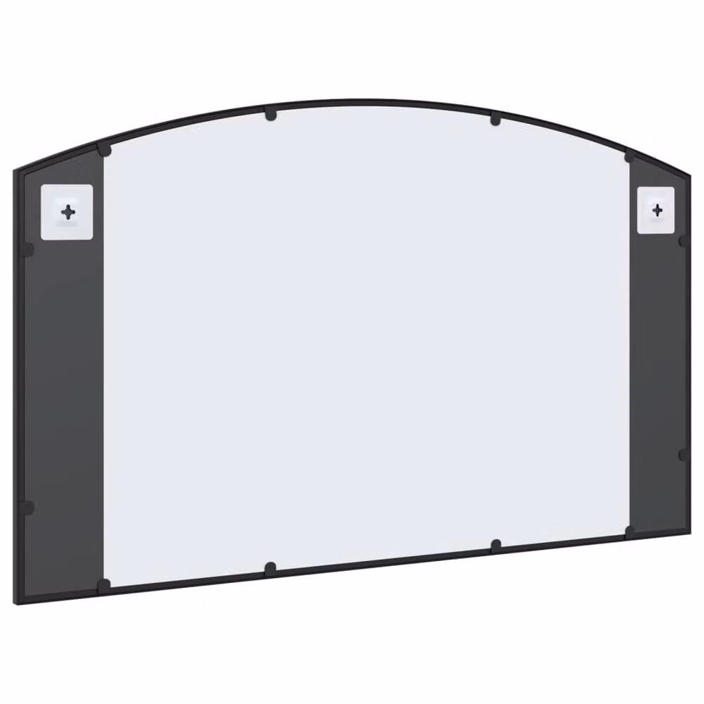 Berkfield Home Black Metal Wall Mirror, W: 100 cm, H: 60 cm – 3