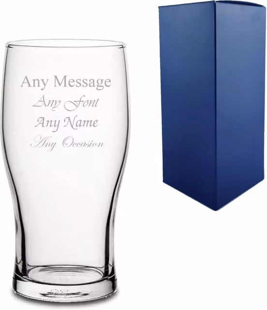 Uniqueful Personalised Engraved Tulip Pint Beer Glass in Transparent, 100 ml – 1