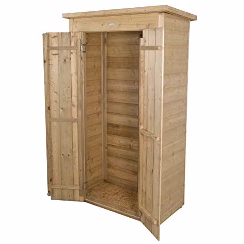 Forest Garden Rustic Brown Pent Wooden Tall Garden Storage Cabinet W/D/H: 100 x 55 x 178 cm – 2